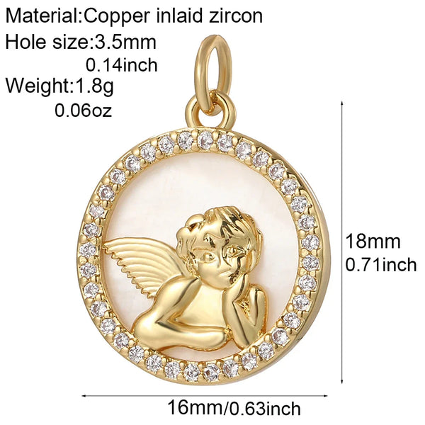Y2K Boho Cross Our Lady Necklace for Women Golden Jesus Angel Choker Diy Pendant Stainless Steel Chain High Quality Jewelry