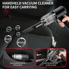 Handheld Car Vacuum Cleaner, 15000PA Portable Cordless, Dual use of blowing and suctionMulti-Nozzles, for Car, Home, Pet, Office