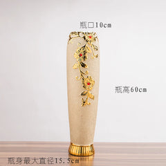 Modern Ceramic Flower Vase 48cm Large Floor Standing Golden Water-Filled European Style Living Room Decorative Flower Pot