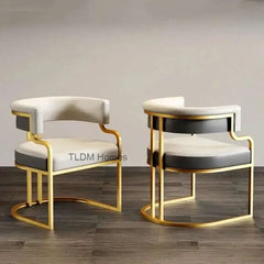 Luxury golden Dining Chairs wrought Iron Backrest Armchair Kitchen Modern Kitchen & Dining Furniture
 Home Bedroom Salon Makeup Chair