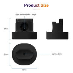 New Upgraded 2-in-1 Silicone Stand for Apple Watch iphone for Airpods Charging Base for iwatch Night Dock for IPhone14 15Pro Max