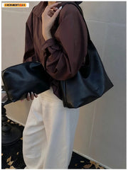 Homefish New Tote bag 100 hand bill of lading shoulder women's bag retro simple large bag Tote bag