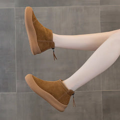 AIYUQI Snow Boots Women Large Size 2025 Winter Genuine Leather Women Short Shoes Thickened Warm Winter Boots Women