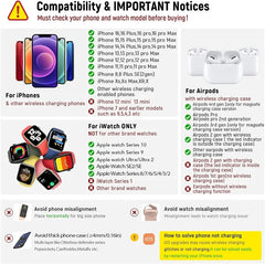 Foldable 3 In 1 Wireless Charger Stand Pad Desktop Fast Charging Station For iPhone 17 16 15 14 13 Samsung Apple Watch Airpods