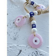 Lucky Eye Glass Blue Turkish Evil Eye Pendant Wall Hanging Multi Color Bead Handmade Decoration for Home Living Room Car