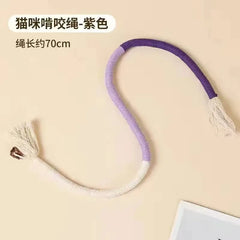 1 Piece Interactive Teeth Grinding Cotton Rope Cat Toy Play Teeth Grinding Daily Interactive Teasing Stick Pet Shop
