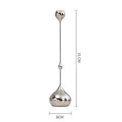 Silver Candle Holder, Metal Candlestick Romantic Art Table Decoration For Home Dining , Wedding Photography Props