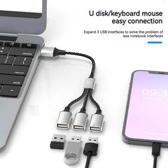 USB Hub Extensions Type C Male to 4 USB Female Cable Splitter OTG High Speed Transfer Adapter Portable Converter For PC Laptops