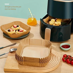 50 Packs of Non Stick Paper Lined with Air Fryer for Baking and Microwave Ovens Easy To Clean and Separate for Healthier Cooking Essentials, Kitchen Tools