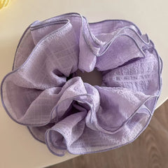 Korean Big Scrunchies – Pink & White Hair Bands for Women