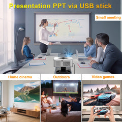 HORLAT 40000Lumens LCD Projector 3D Cinema LED Beamer Full HD 1080P 4K Video Auto Focus Keystone Home Theater 5G WiFi Proyector