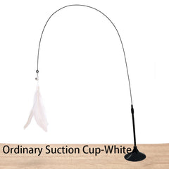 Interactive Cat Toy Handfree Cat Stick Kitten Playing Teaser Wand Toy Suction Cup Feather Wand Pet Supplies Simulation Feather Pet Shop
