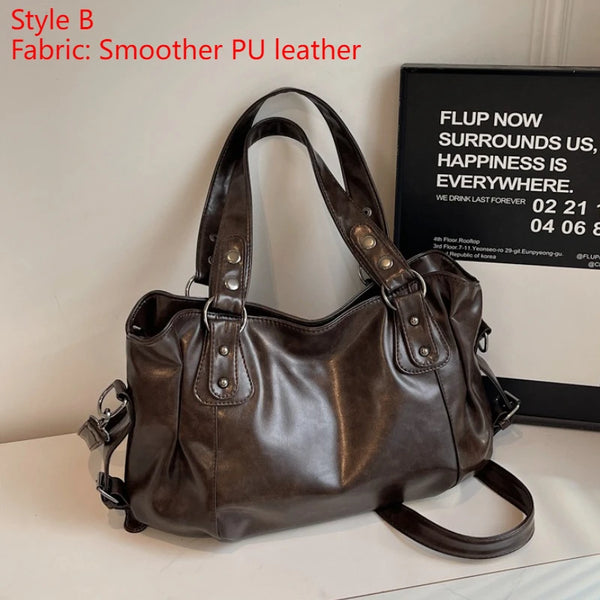 High Quality PU Shoulder Bag for Women – Contrast Zipper Style