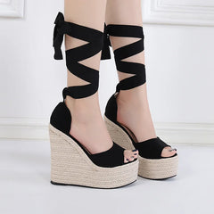 Women's wedge Espadrille Ankle Strap Sandals Comfortable Ladies Womens Casual Shoes Breathable Flax Hemp Canvas Pumps