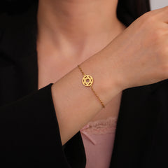 Skyrim Star of David Map Charm Bracelet Women Men Stainless Steel Adjustable Box Chain Bracelets Jewish Jewelry Gift Wholesale