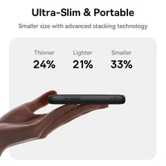 Baseus 10000mAh Power Bank 22.5W Built-In Dual USB-C Cable Thinner Fast Charging for iPhone 17 Pro Max Samsung S25 Xiaomi Poco