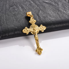 Religious Stainless Steel Cross Pendant Necklace for Women Men Charms for Chain Choker Christian Metal Jewelry Making Accessory
