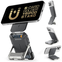 SUPCASE Magnetic Tripod Phone Stand Credit Card Holder for iPhone 16/15/14/13/12 Adjustable Phone Stand Compatible with MagSafe