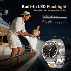 Smartwatch 1.43-inch AMOLED Display 900mAH Battery 45Days Standby Bluetooth 5.3 with Flashlight Men‘s Smart Watch, W90 PRO