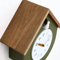 Solid Wood Cuckoo Wall Clock Living Room Watches Wall Decor Creative Retro Pendulum Clocks Sun Brand Movement Home Decoration