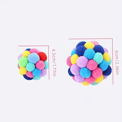 1/3PCS Cat Toys Cat Plush Ball Toy Pet Elastic Bell Ball Self Hi Ball Playing Cat Colorful Woolen Ball Pet Shop