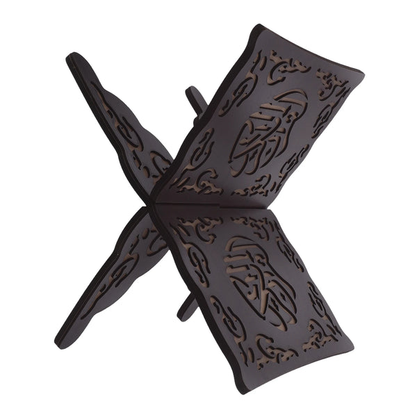 Black Foldable Detachable Wooden Carved Quran Bible Book Holder Muslim Prayer Reading Stand Book Organizer Rack,Home Decoration