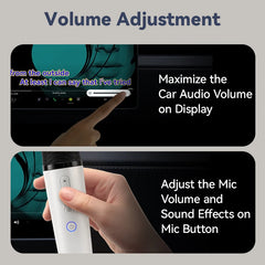 T1-테슬라 Car Karaoke Microphone, 테슬라 Rechargeable Caraoke Mic with USB-A & USB-C Receiver, Plug to Use，No Need Pair