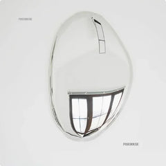 Modern Stainless Steel Water Drop Decorative Mirror Wall Hanging Restaurant Model Room Wall Decoration Pebble Stone Hanging  CC