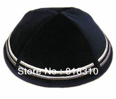 19/20CM VELVET EMBROIDERED JEWISH YARMULKE KIPPAH KIPPOT
