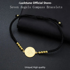Lucktune Seven Angels Compass Bracelets Stainless Steel Women's Hand Bracelet Religious Amulet Jewelry Party Gifts Wholesale