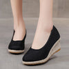 Wedges Woman Spring Summer Espadrilles Women Casual Slip-On Loafers Heeled Shoes Comfort Shallow Pumps Footwear Zapatos Mujer - Black / 39 / United States