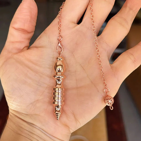 Antique Metal Copper isis Pendulum for Divination Dowsing Open whirligig Radiestesia Professional Witch Pendulo Answers X386