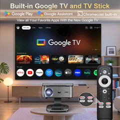 XIWBSY 45000Lumens Google TV Projector Portable Projector 4K Android 14.0 Daylight Projector 8K Video Home Theater  Projector