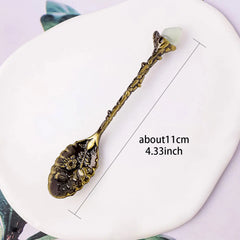 Natural Crystal Tumbled Stone Spoon Magic Energy Divination Halloween Spirit Souvenir Gift Home Decor Christmas Graduation Gift