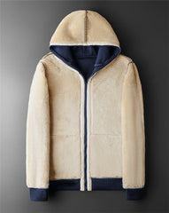 Men Winter Lambswool Hooded Fleece Jacket –  Warm Casual Coat