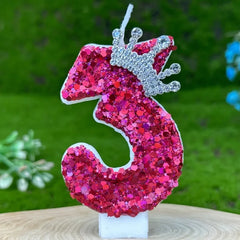 Pink Children's Birthday Number Candles Girl And Holders Surprises Candle Sparkles Cake Decoration Funny Lighting Lamps Candles
