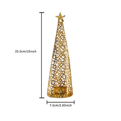 Metal Christmas Tree Candlestick Christmas Candle Cup European Wedding Decoration Tea Wax Small Round Cup Candle Holder Gift