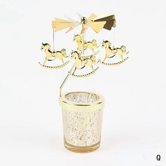 Romantic Valentine's Day Gift Rotating Angel/Rose/Xmas Snowflake Candlestick Candle Tea Lamp Holder for Home Party Decoration
