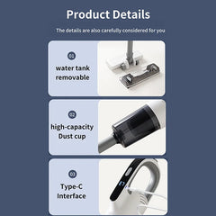Cordless handheld vacuum cleaner, 15000PA suction power, 8-in-1 function, with LED light, 3000mAh battery.
