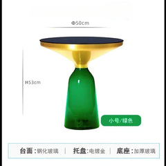 German Design Living Room Bedside Table, Sofa Side Table, Coffee Table, Indoor Round Glass, Nordic Light Luxury Coffee Table Bedroom Furniture