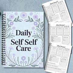 1PC Elegant Light Purple Daily Self Care Mood Journal, Suitable For Daily Mindfulness Practice, Relaxing Self Reflection Session