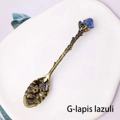 Natural Crystal Tumbled Stone Spoon Magic Energy Divination Halloween Spirit Souvenir Gift Home Decor Christmas Graduation Gift