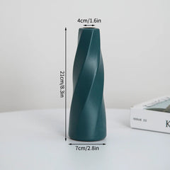 Nordic Vases Pure White Plastic Vases Imitation Ceramic Flower Vases Desktop Flowerpot Wedding Decor Home Ornament