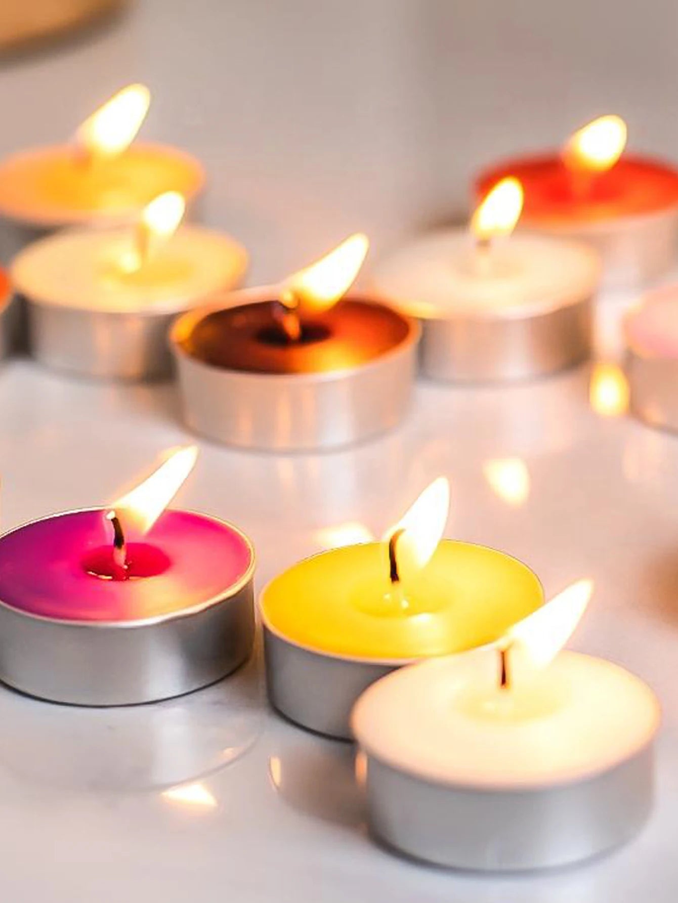 50pcs gift box candlelight small candles create a festive atmosphere. Small candlesticks, smokeless and odorless
