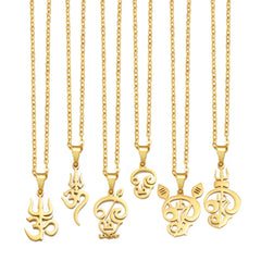 1PC/Tamil Aum Om Hinduism Indian Symbol Hindu Pendant Necklaces For Women Girls Stainless Steel India Religion Jewelry #552862