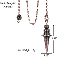 Copper Metal Pendulum for Dowsing Divination Energy Work Meditation Scrying Witchcraft Pendulums Tool Spiritual Pendulos X092