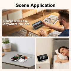 15W Wireless Chargers Magnetic 3 in 1 Foldable Stand Pad Dock Fast Charg Travel iPhone17 16 15 14 13 Pro Max Apple Watch Airpod