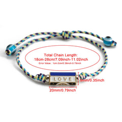 Lucky Eye Adjustable Colorful Braided Rope Bracelet Turkish Evil Eye Bead Copper Zircon Charm Bracelet for Women Men Jewelry