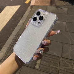 Soft Glitter Transparent Phone Case For iPhone 11 12 13 14 15 16 17 Pro Max Plus Air Shockproof Silicone Clear Bumper Cover
