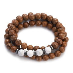 Multilayer Wood Beads Buddha Lotus OM Bracelet Tibetan Buddhist Mala Charm Rosary Bracelet Yoga Wooden For Women Men Jewelry